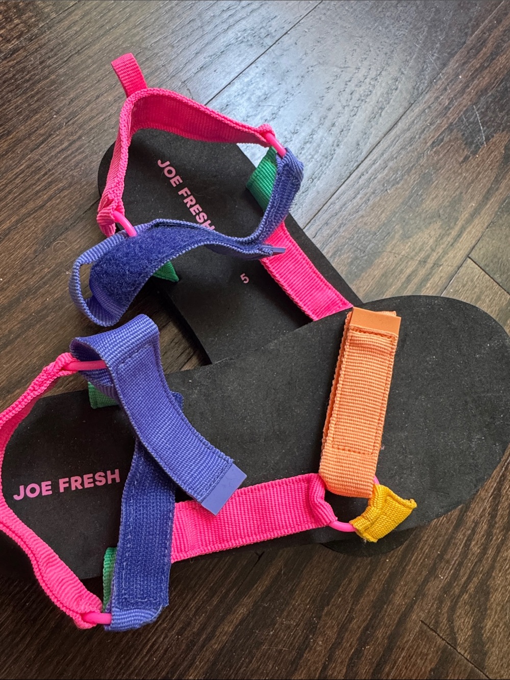 Joe Fresh Multicolor Strap Sandals — Pink, Purple, Orange, Yellow